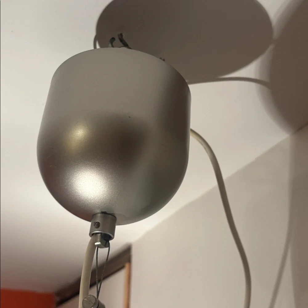 Y2K Ikea “Minut”Modern White Globe Round Hanging Light Foyer Dining Room Patio